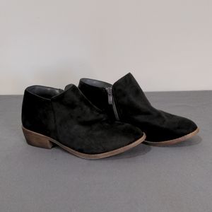 JG Suede Ankle Boots, Dark Brown, Size 6.5